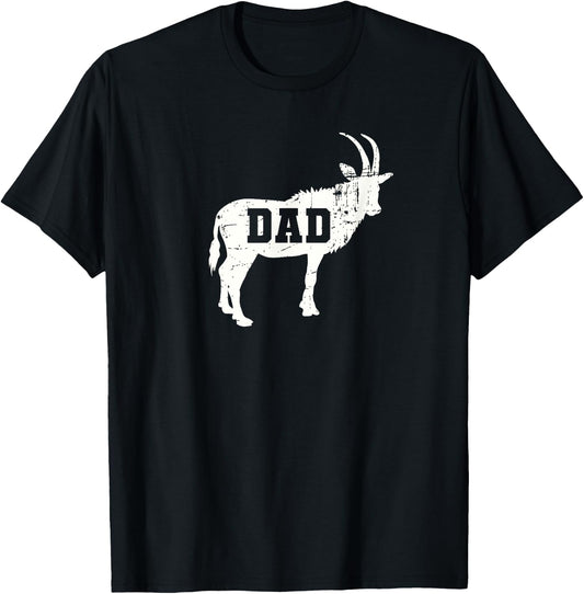 Goat Dad All Time Greatest Vintage T-Shirt - T-Shirt | Black