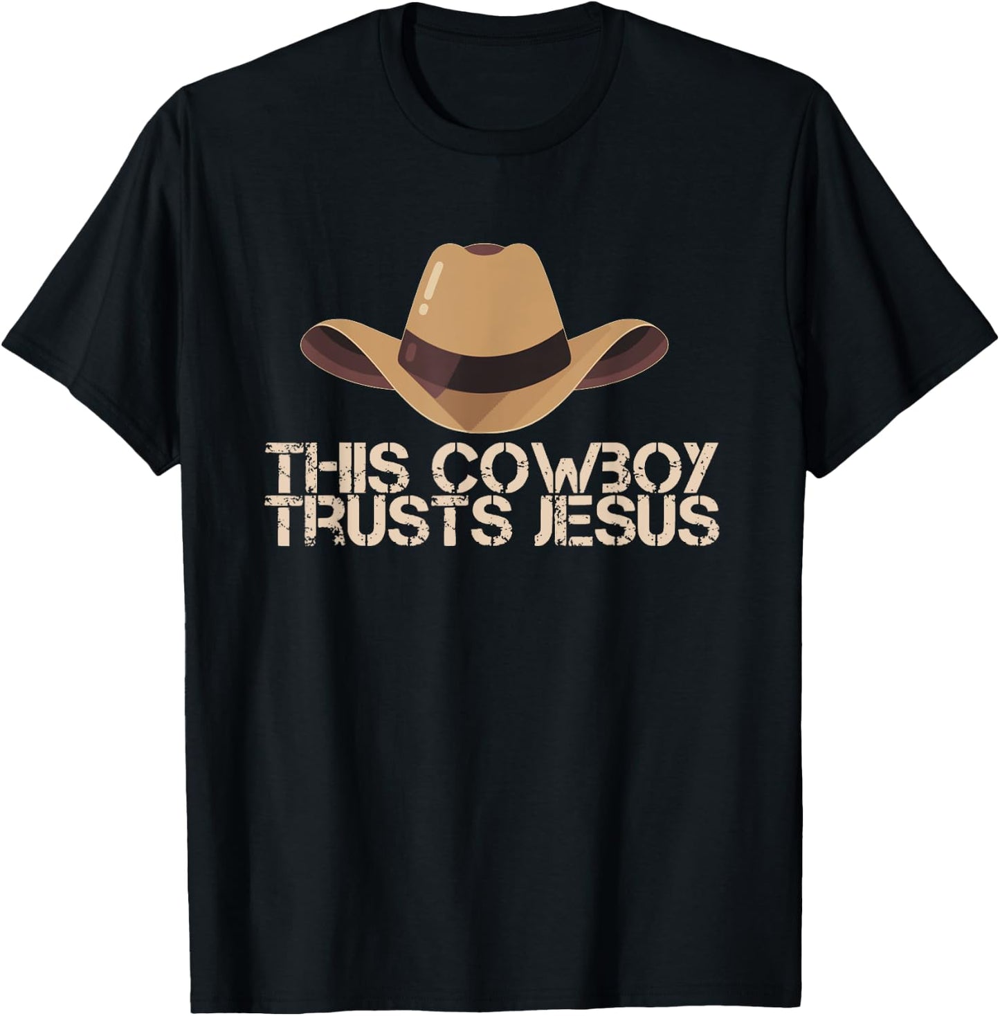 This Cowboy Trusts Jesus design T-Shirt - T-Shirt | Black