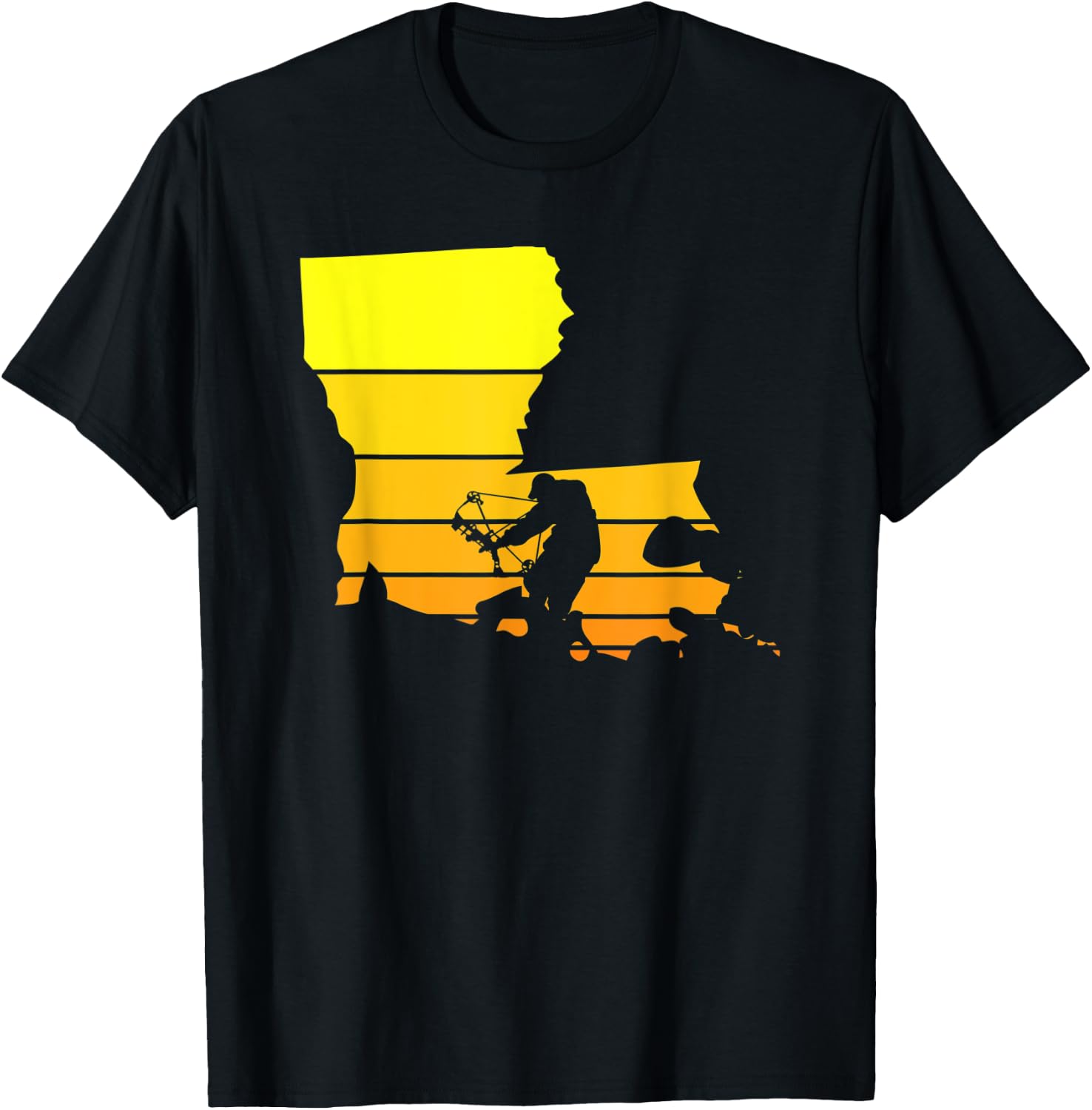 Sunset Bowhunter Louisiana T-Shirt - T-Shirt | Black