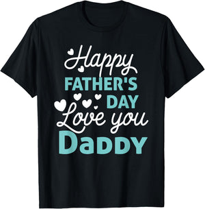 Happy Fathers Day Daddy Shirt 2025 for Dad Kids T-Shirt - T-Shirt | Black