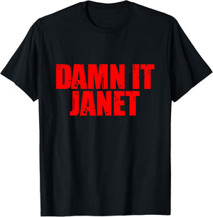 Funny Damn It Janet , Small, Black T-Shirt - T-Shirt | Black