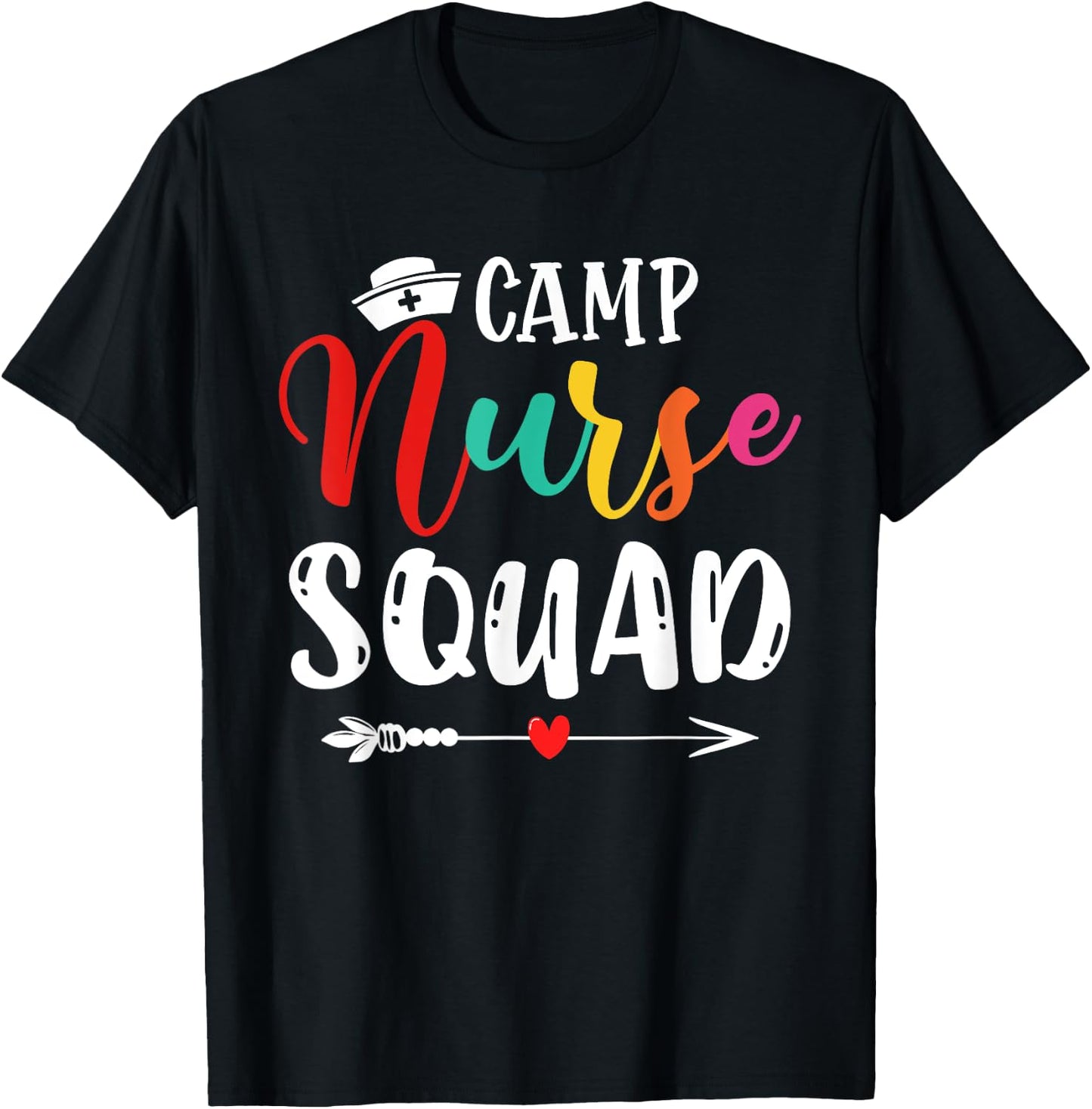 Cute Camp Nurse Squad Funny Nurses Matching T-Shirt - T-Shirt | Black