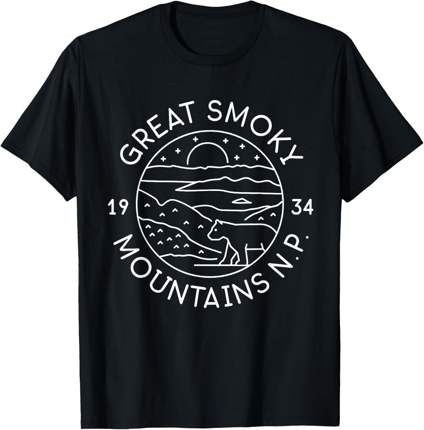 Great Smokey Mountains National Park 1934 Tennessee NC T-Shirt - T-Shirt | Black