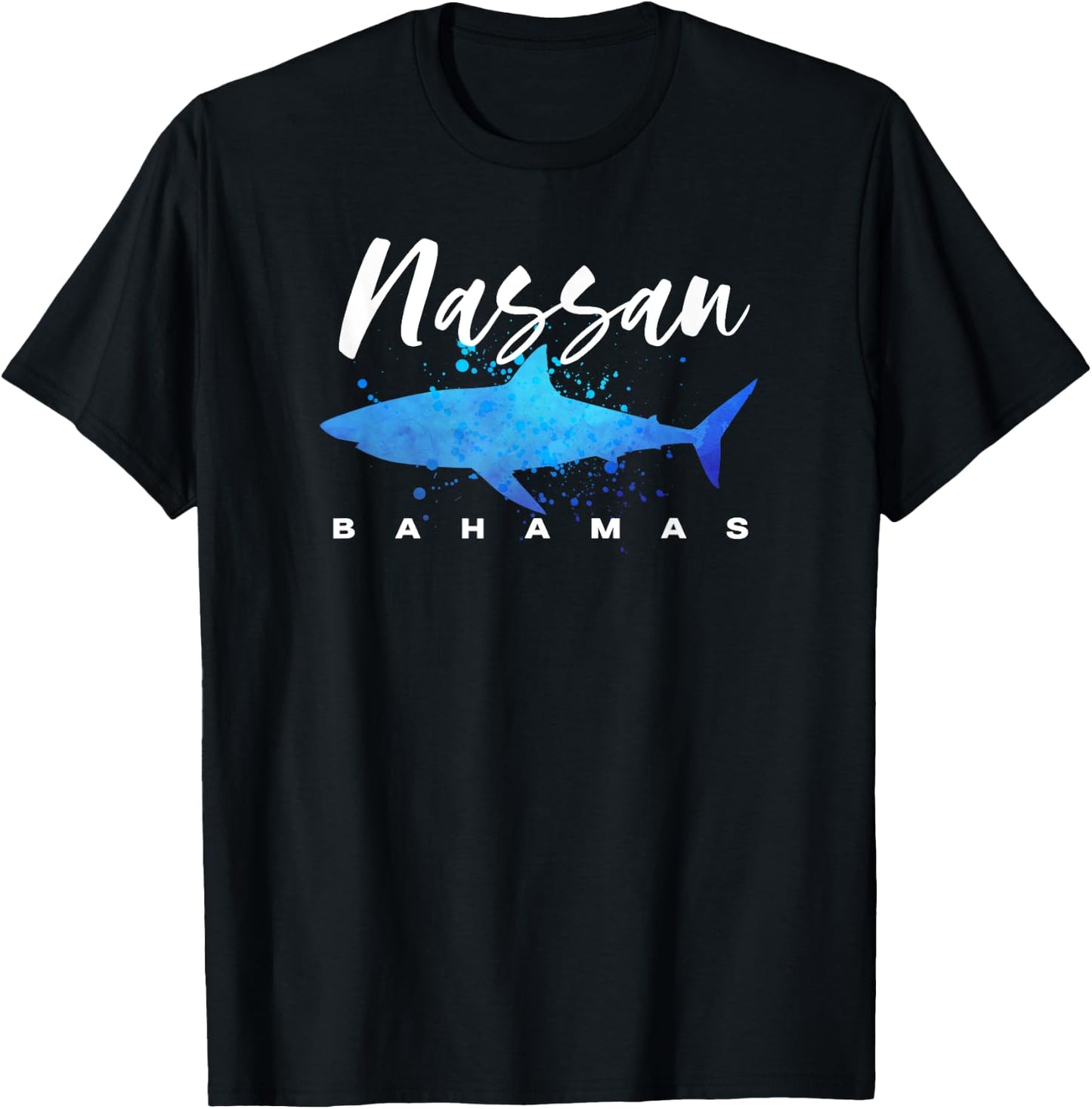 NASSAU BAHAMAS Beach Vacation Trip Great White Shark Vintage T-Shirt - T-Shirt | Black