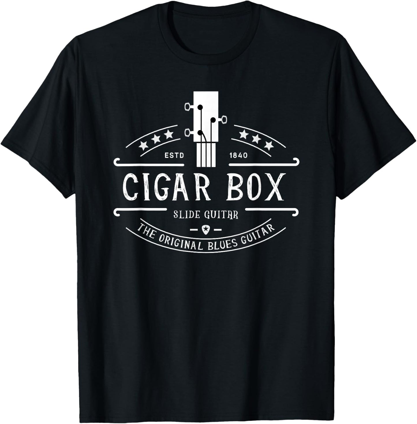 Cigar Box Slide Guitar The Original Blues Guitar T-Shirt - T-Shirt | Black