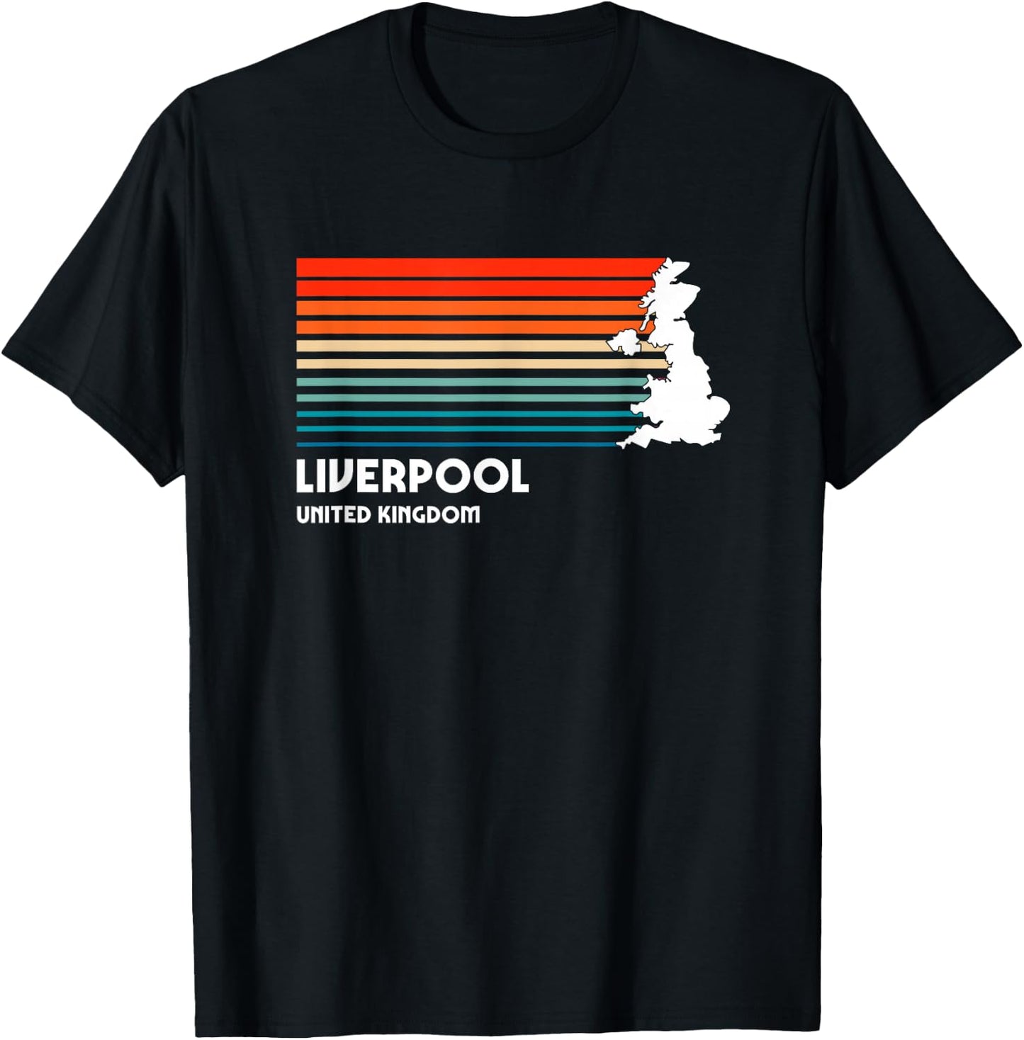 Liverpool United Kingdom Retro Vintage Style UK Graphic T-Shirt - T-Shirt | Black