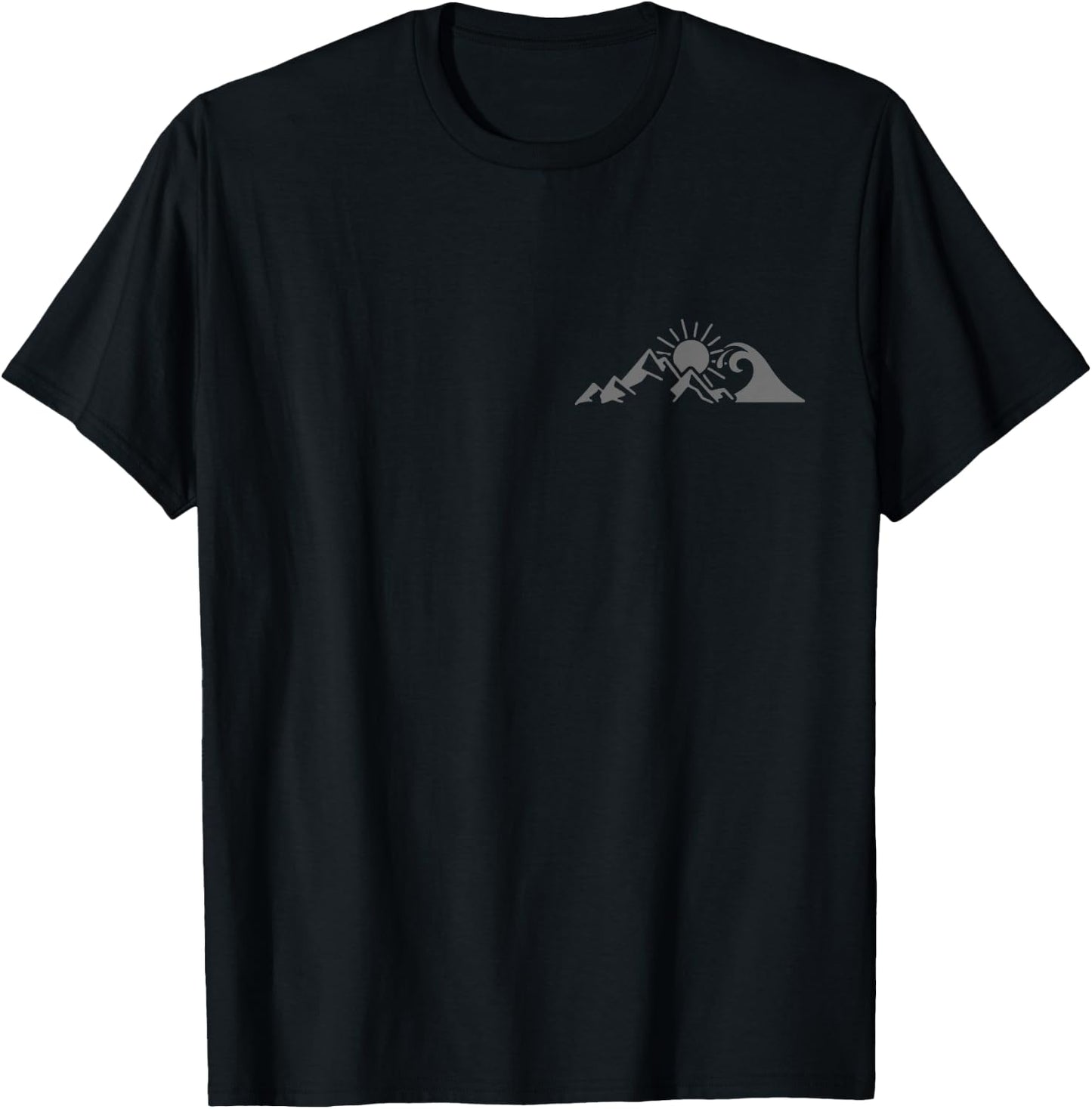 Mountains & Sea Hiking Surfer Climbing Hiker Nature Outdoor T-Shirt - T-Shirt | Black