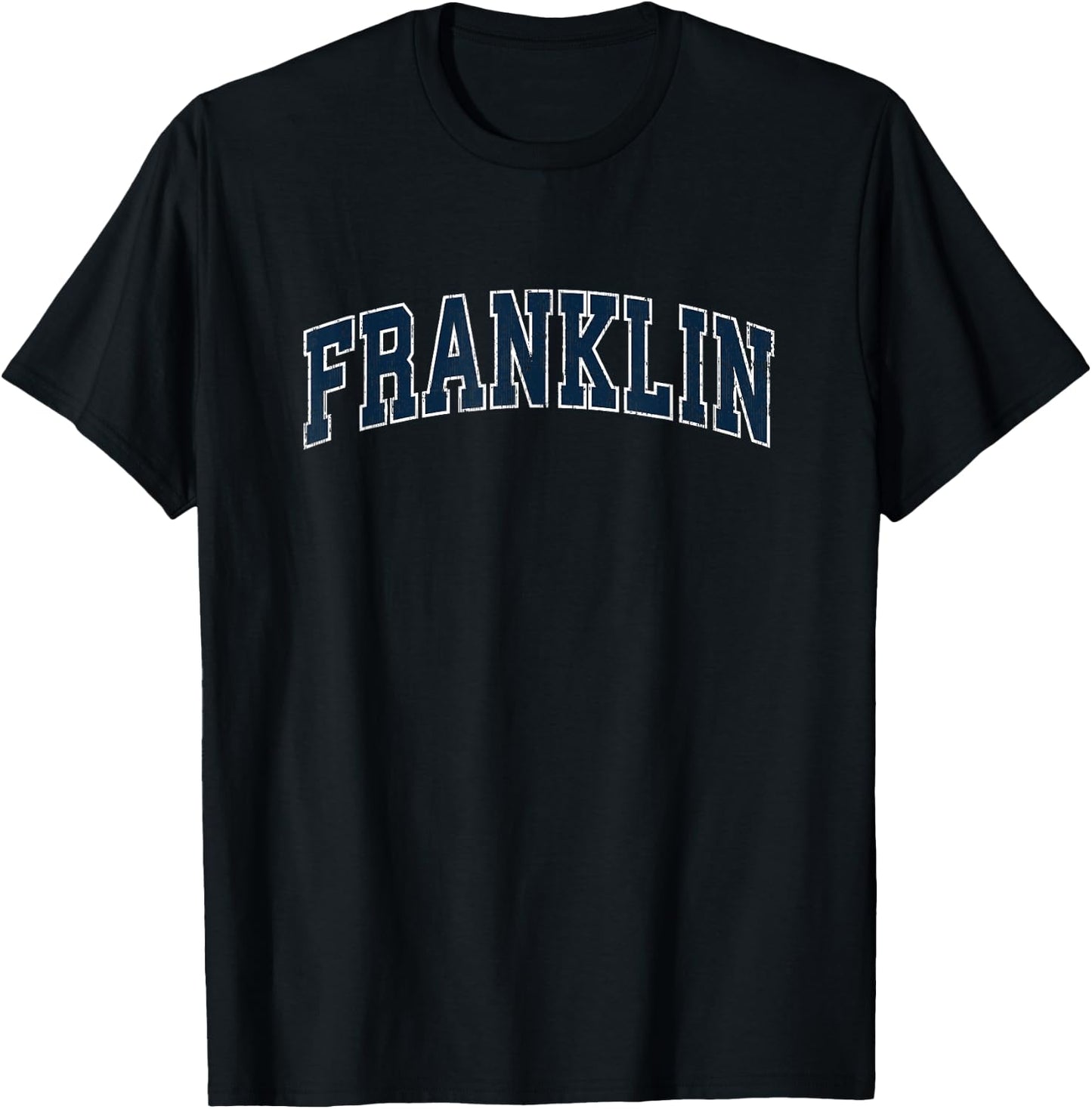 Franklin Tennessee TN Vintage Sports Design Navy Design T-Shirt - T-Shirt | Black