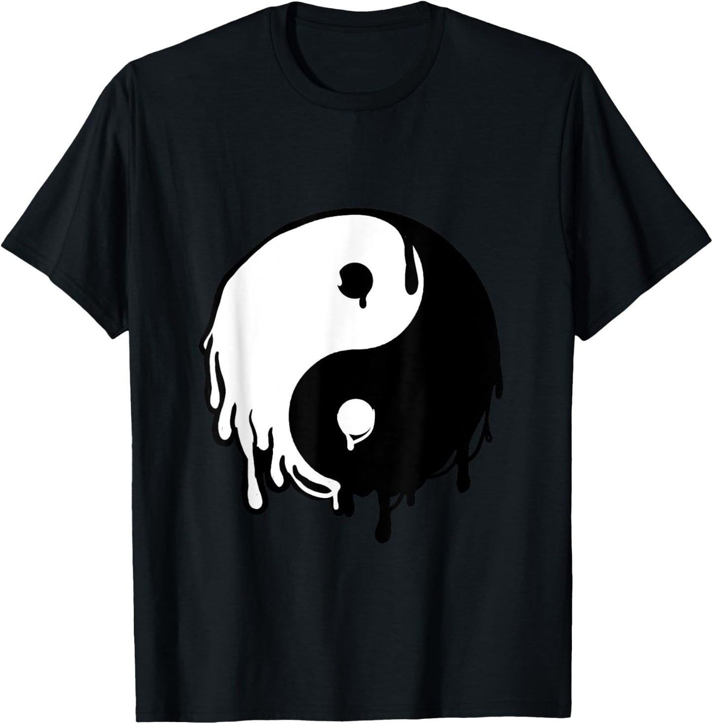 Awesome Yin and Yang Designs Grey Dripping Yin Yang T-Shirt - T-Shirt | Black