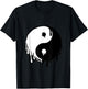 Awesome Yin and Yang Designs Grey Dripping Yin Yang T-Shirt - T-Shirt | Black