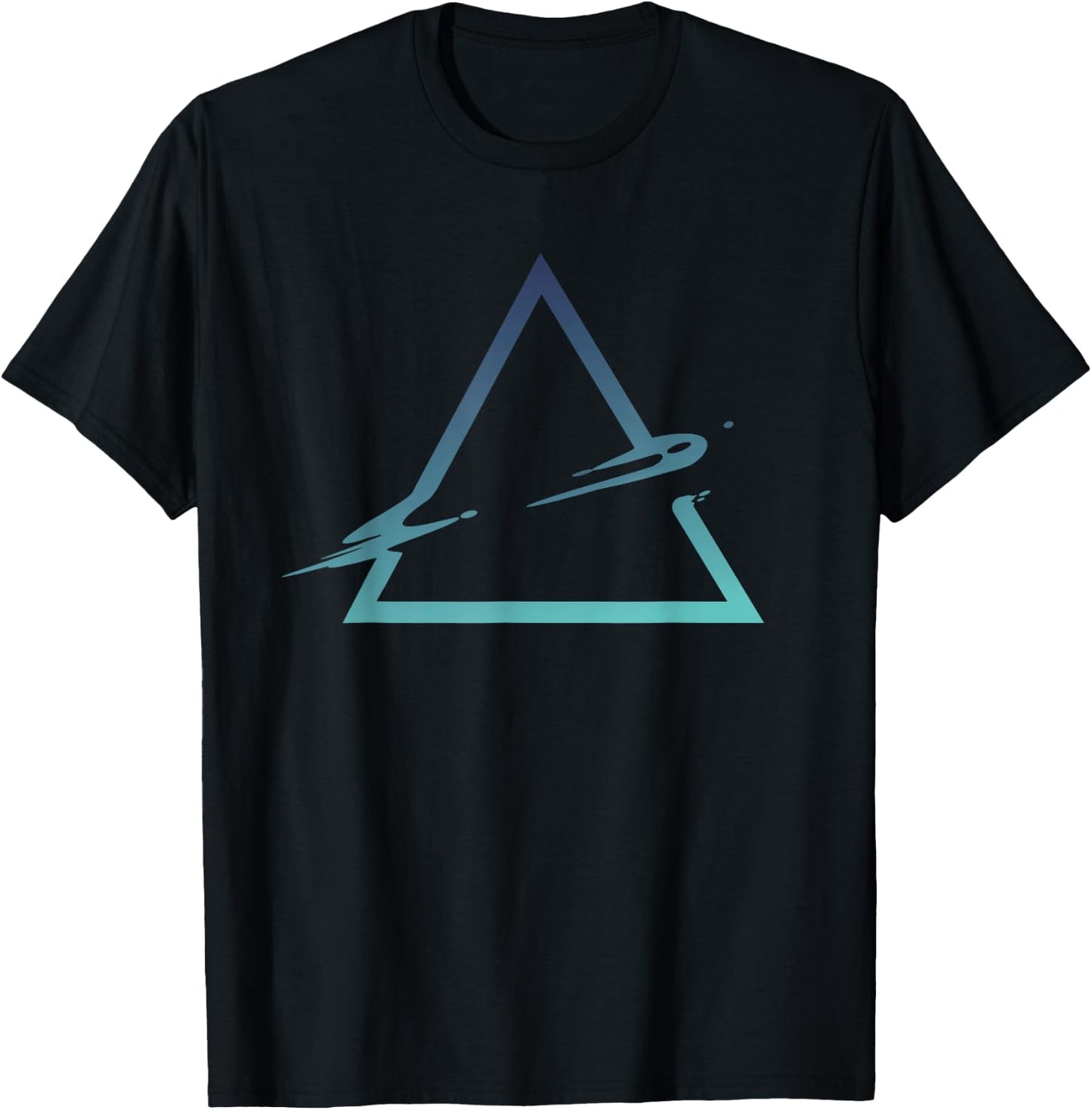 Triangle Geometric Gradient Artsy Geometry Abstract Art T-Shirt - T-Shirt | Black