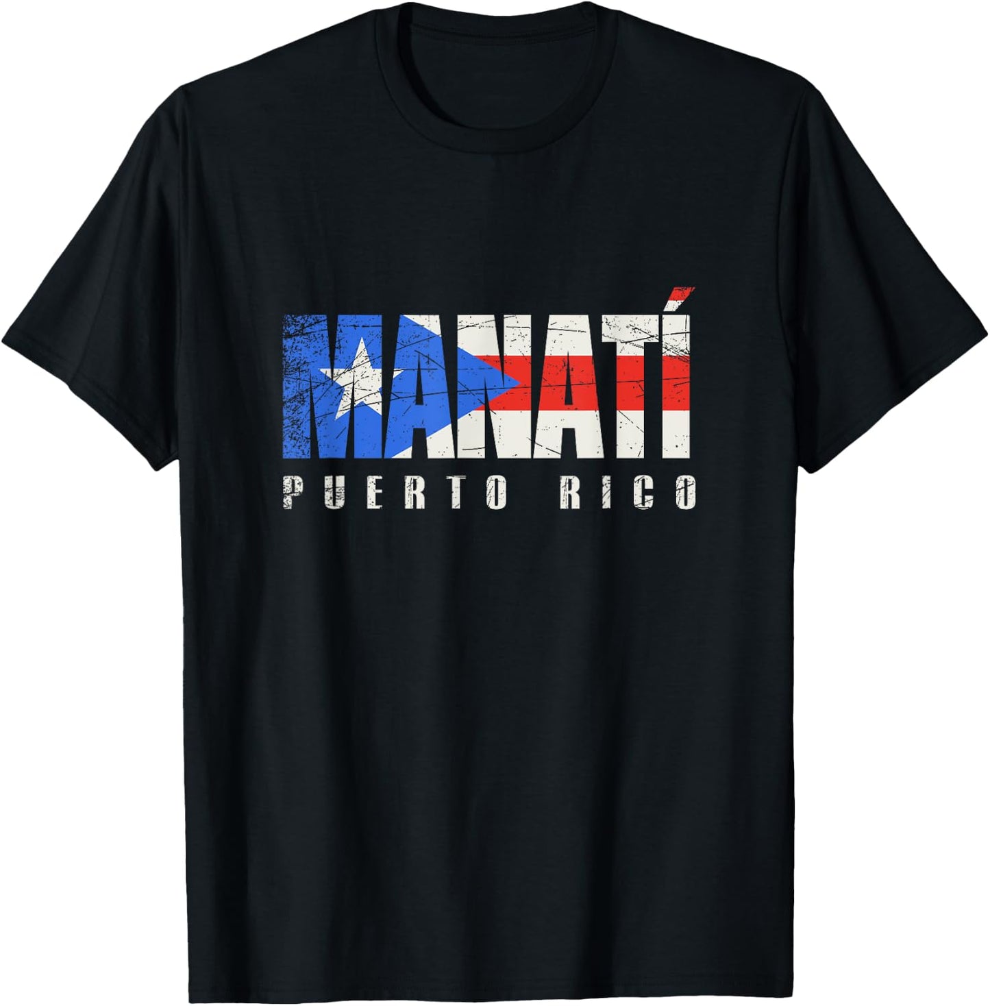 Puerto Rican flag Manatí Puerto Rico T-Shirt - T-Shirt | Black