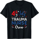 4th of July Trauma Nurse Crew Stars and Stripes Fireworks Women Men T-Shirt - T-Shirt | Black