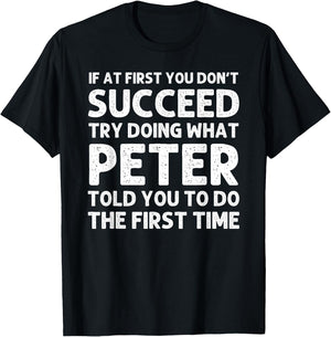 PETER Gift Name Personalized Birthday Funny Christmas Joke T-Shirt - T-Shirt | Black