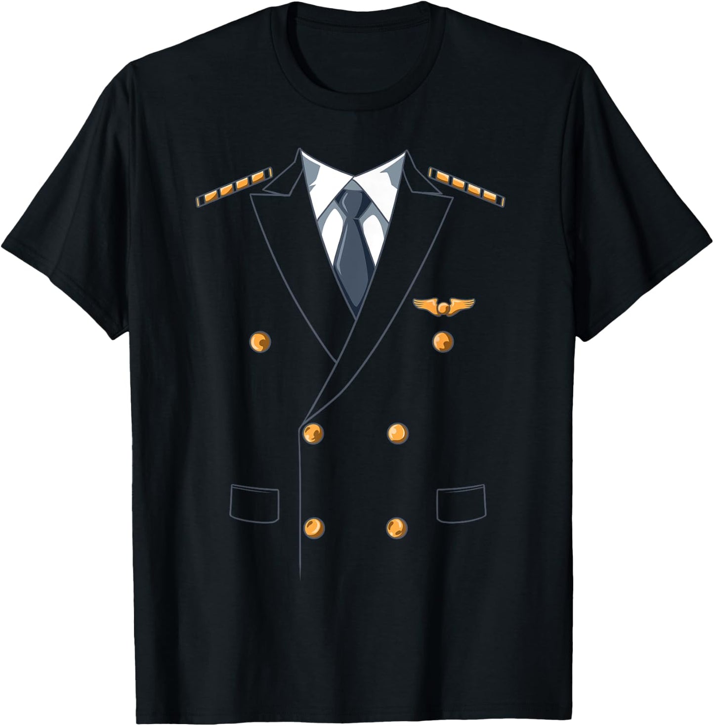 Easy Airline Pilot Costume Pilot Body Headless Pilot Costume T-Shirt - T-Shirt | Black