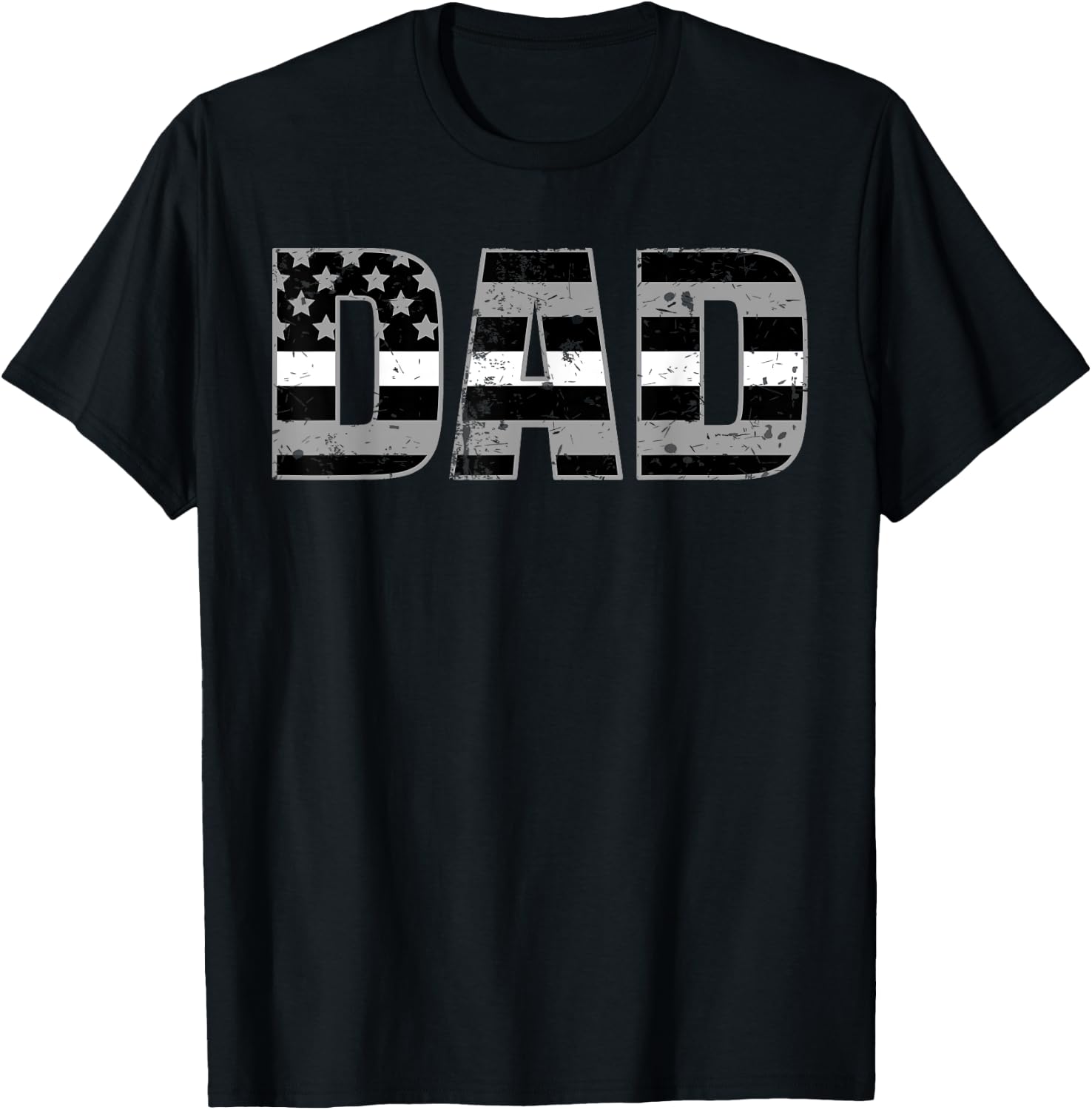 Ems Officer Dad Shirt Thin Line In White Daddy Father Shirt T-Shirt - T-Shirt | Black
