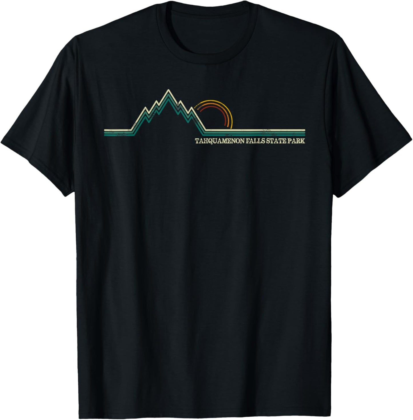 Tahquamenon Falls State Park Mountain Retro T-Shirt - T-Shirt | Black