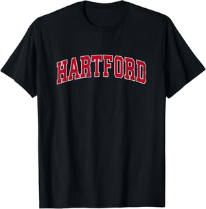 Hartford Connecticut CT Vintage Sports Design Red Design T-Shirt - T-Shirt | Black