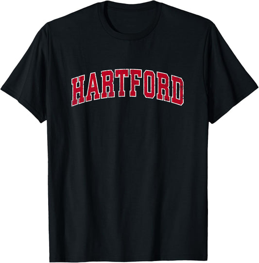 Hartford Connecticut CT Vintage Sports Design Red Design T-Shirt - T-Shirt | Black