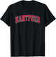 Hartford Connecticut CT Vintage Sports Design Red Design T-Shirt - T-Shirt | Black