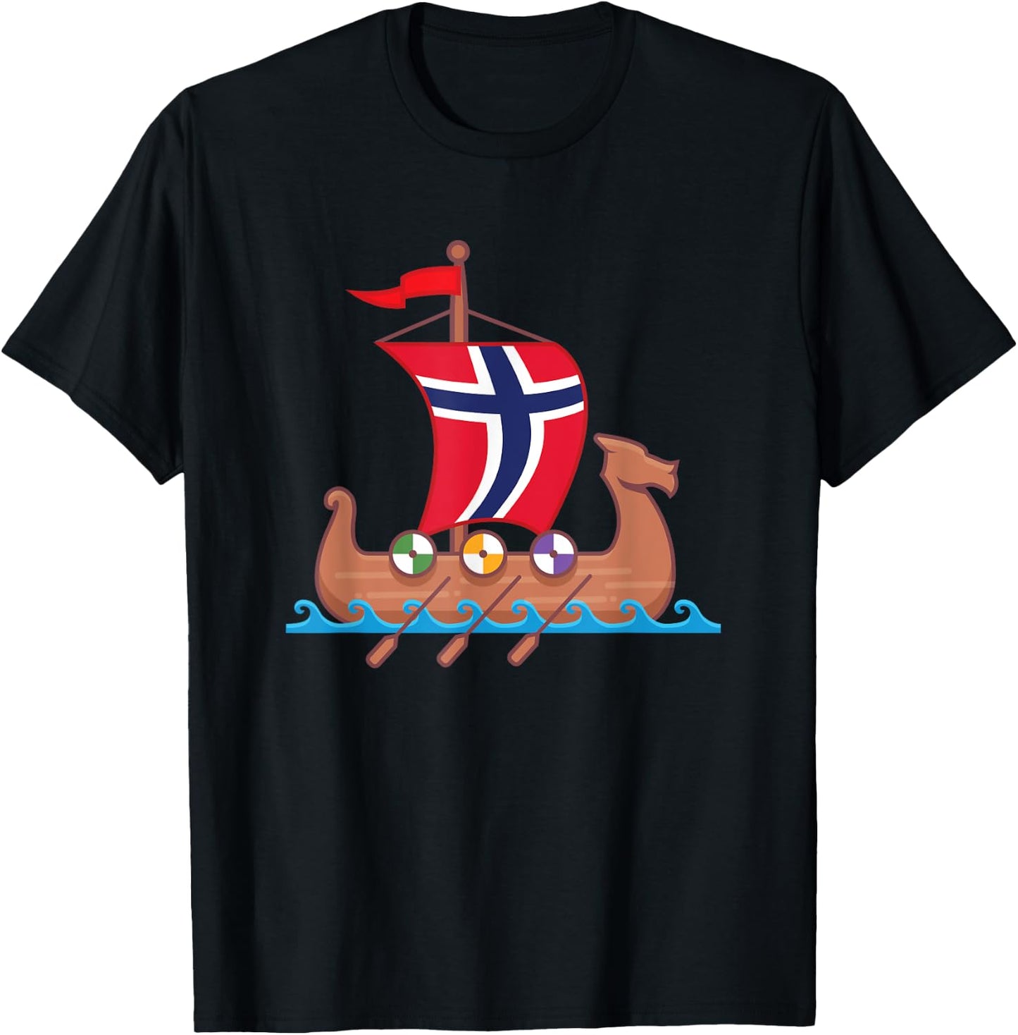 Norwegian Viking Ship Norway T-Shirt - T-Shirt | Black