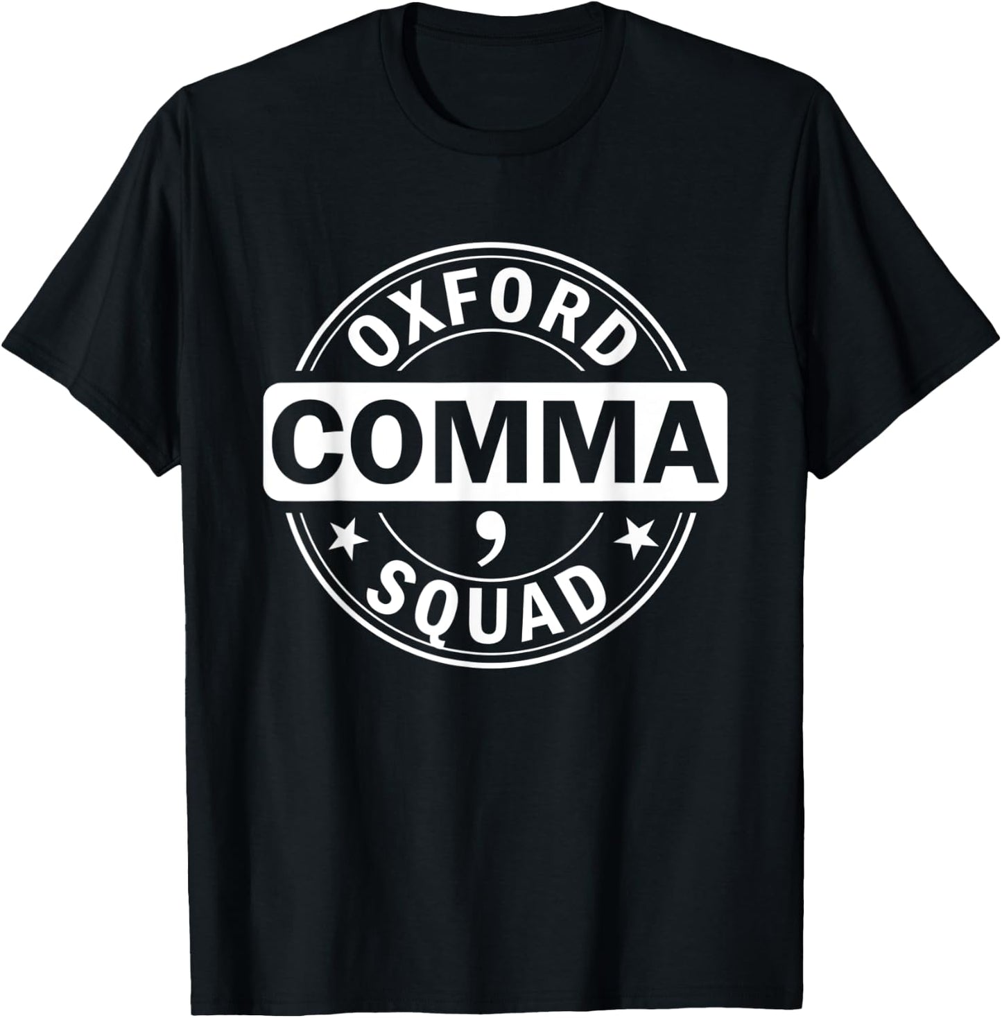 Oxford Comma Team Funny Grammar Police English Teacher Gift T-Shirt - T-Shirt | Black