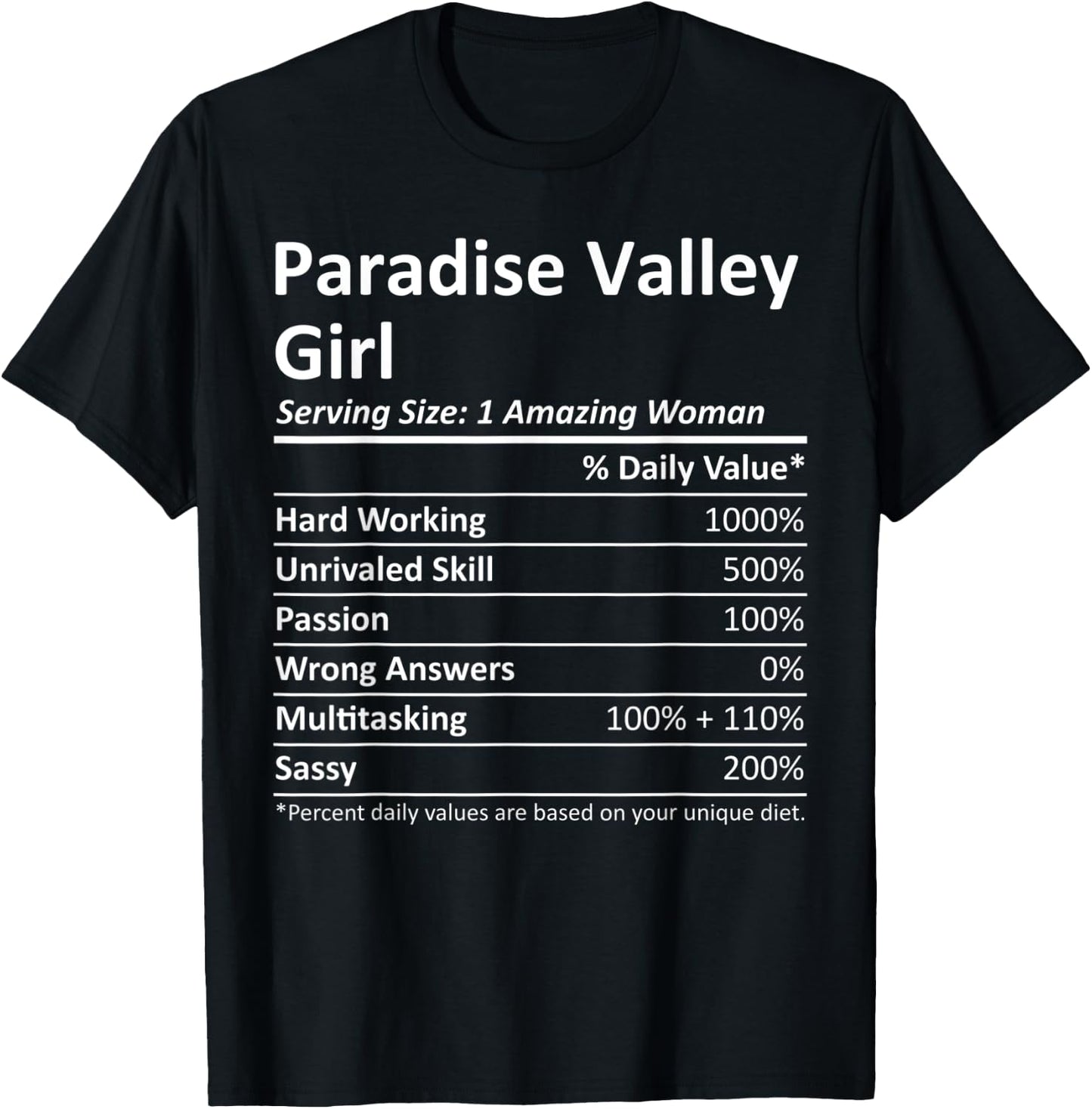 PARADISE VALLEY GIRL AZ ARIZONA Funny City Home Roots Gift T-Shirt - T-Shirt | Black