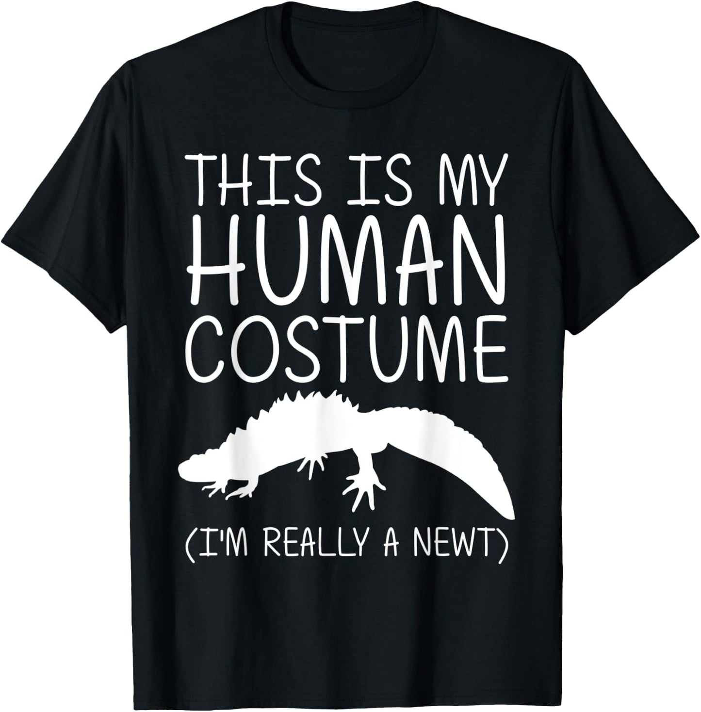 Newt Easy Halloween Human Costume Salamander Pet DIY Gift T-Shirt - T-Shirt | Black