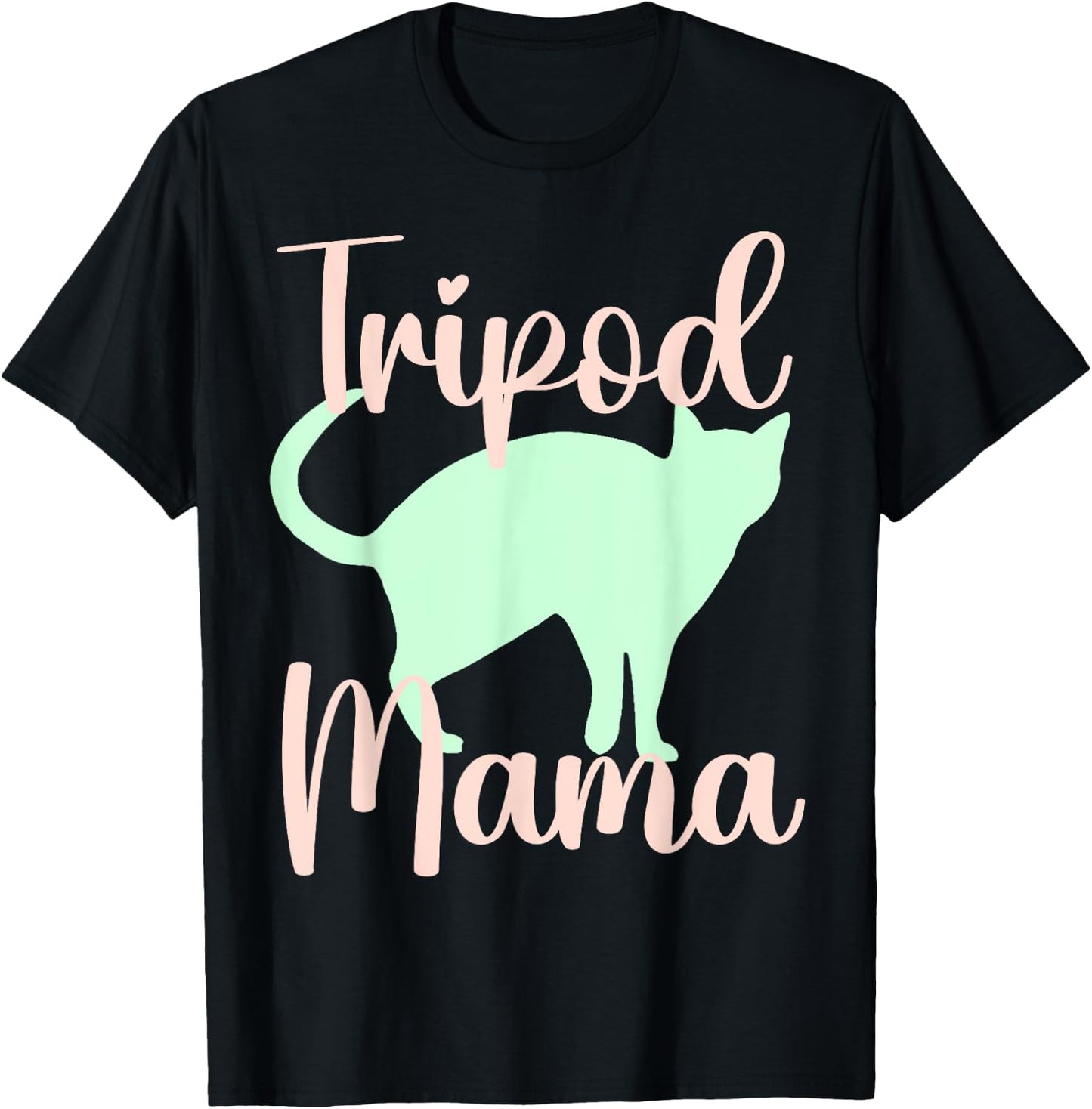 Tripod mama mom cat three legs 3 legged kitten kitty owner Women T-Shirt - T-Shirt | Black