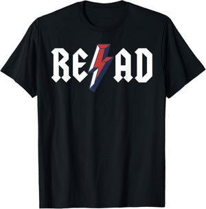 Read Rock N Roll Reading Rock Star Funny Books Lover Gift T-Shirt - T-Shirt | Black
