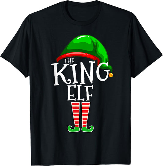 The King Elf Family Matching Group Christmas Gift Couple T-Shirt - T-Shirt | Black