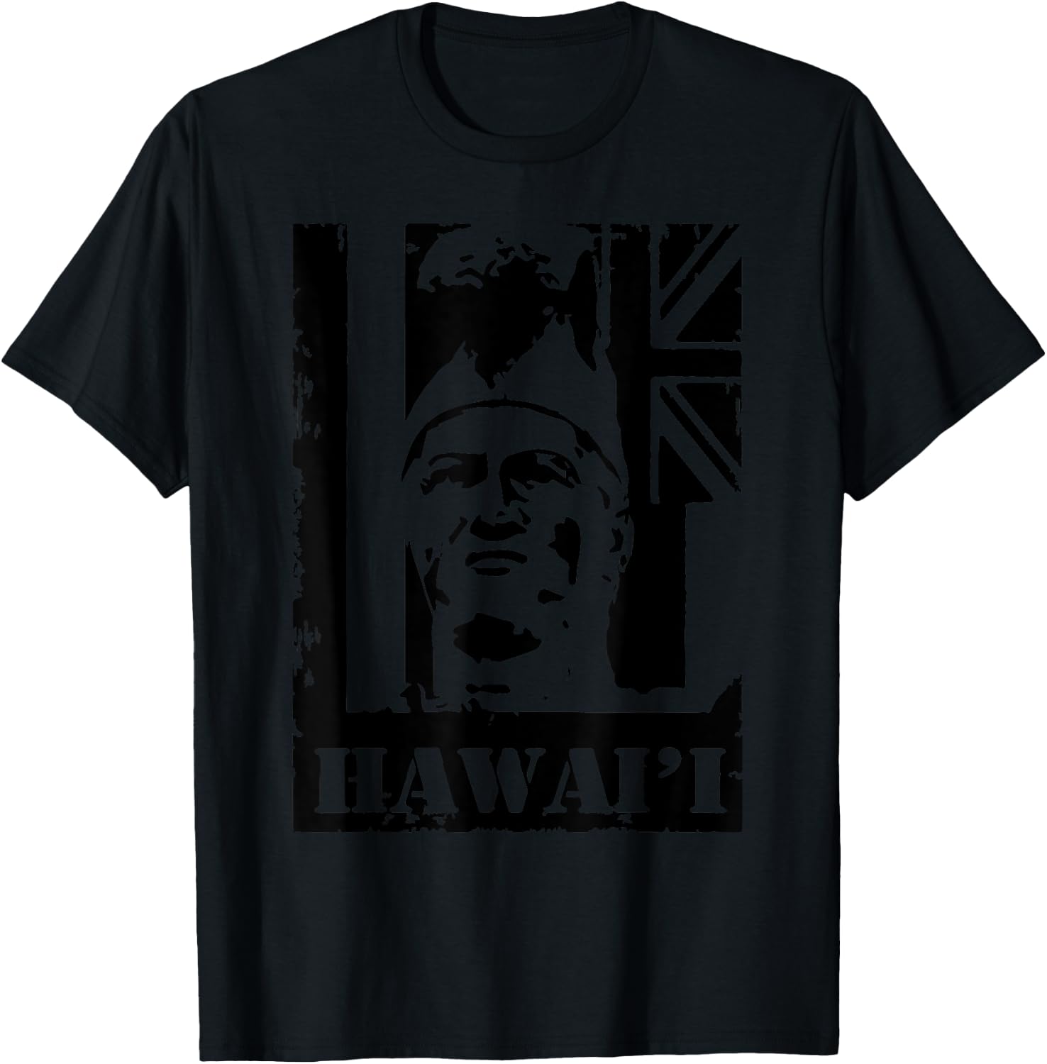 Hawai'i King Kamehameha (black ink) by Hawaii Nei All Day T-Shirt - T-Shirt | Black