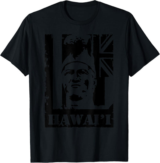 Hawai'i King Kamehameha (black ink) by Hawaii Nei All Day T-Shirt - T-Shirt | Black