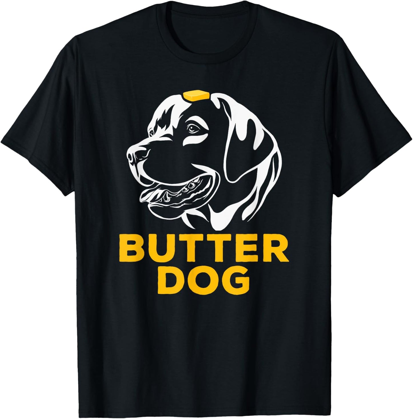 Butter Dog - The Dog With The Butter On Him Funny Meme Men Women T-Shirt - T-Shirt | Black