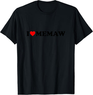 Kids I Love Memaw Shirt For Boy Girl Toddler Children Youth T-Shirt - T-Shirt | Black