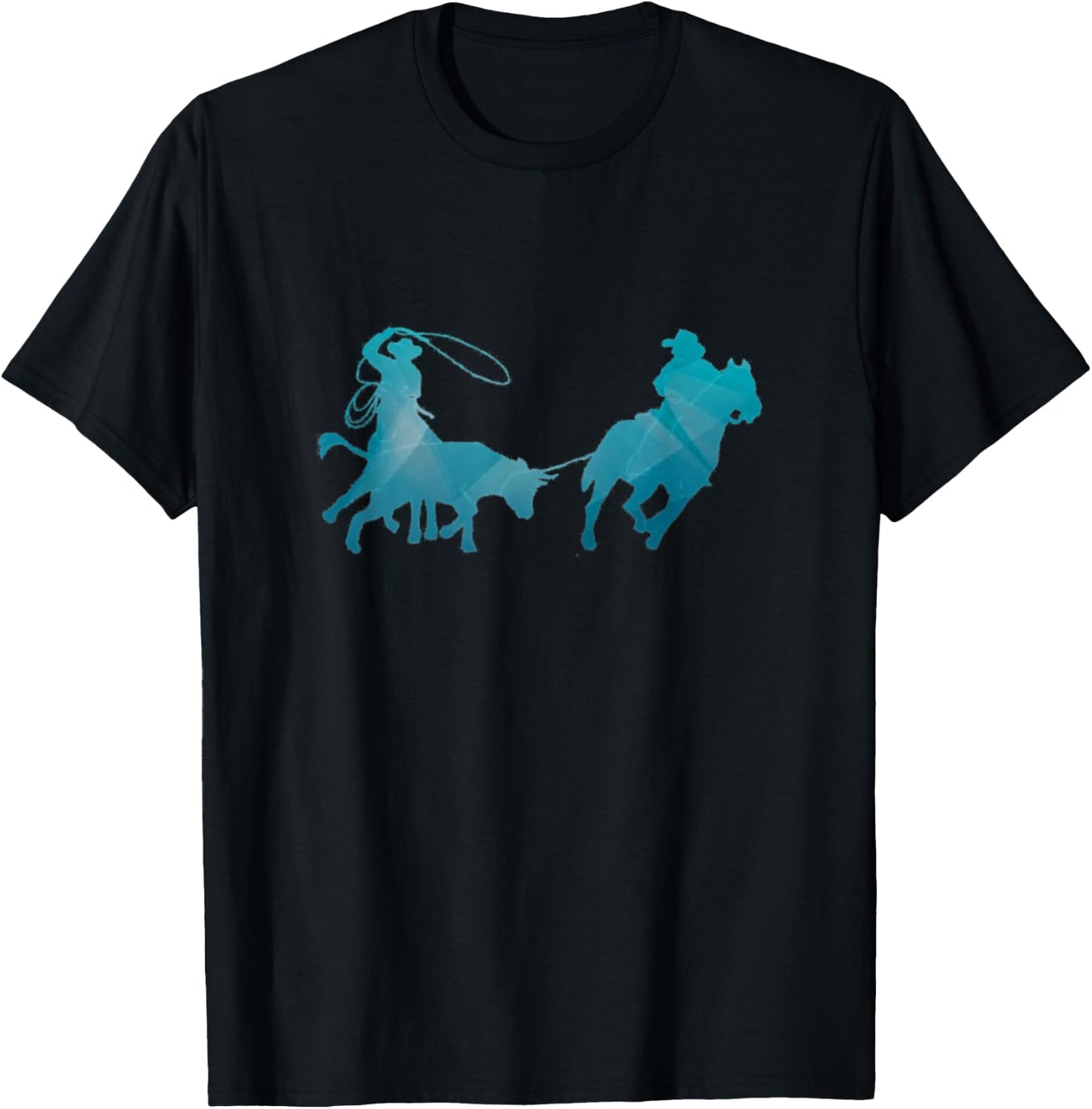 Team Roping Rodeo and Apparel Kids Adults Western Roping Black Small T-Shirt - T-Shirt | Black