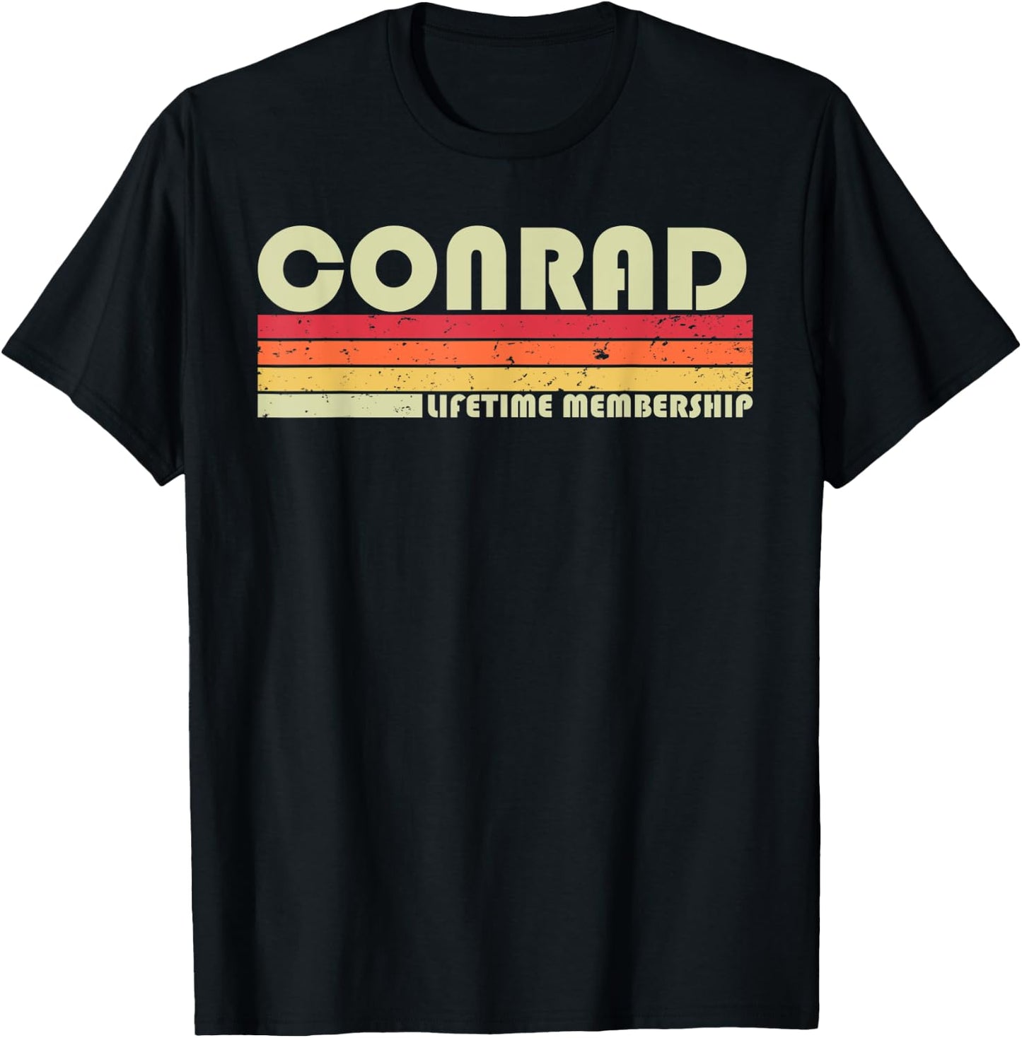 CONRAD Surname Funny Retro Vintage 80s 90s Birthday Reunion T-Shirt - T-Shirt | Black