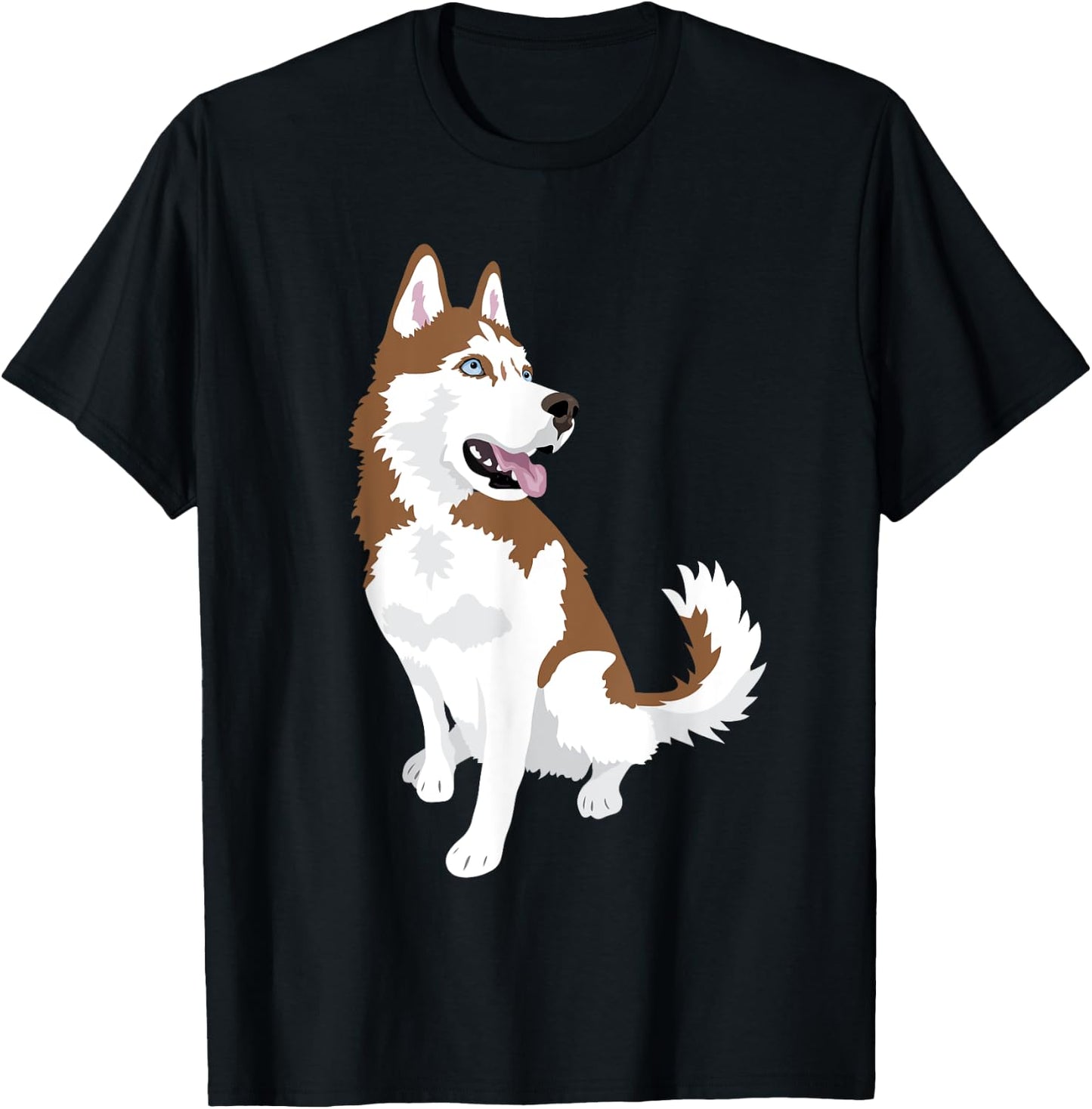 cute red and white Siberian Husky dog T-Shirt - T-Shirt | Black