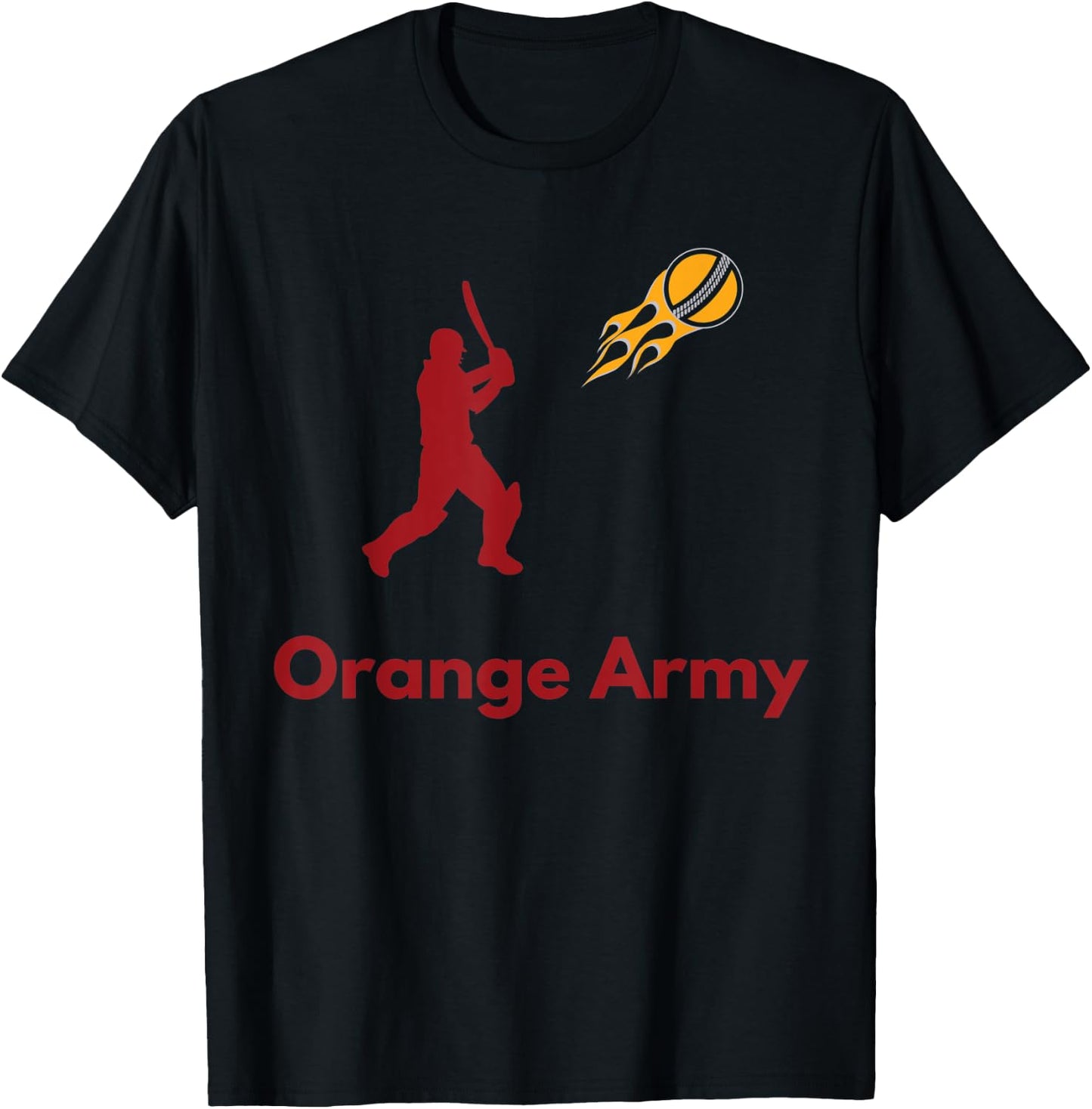 Hyderabad Cricket Fans Orange Army T-Shirt - T-Shirt | Black