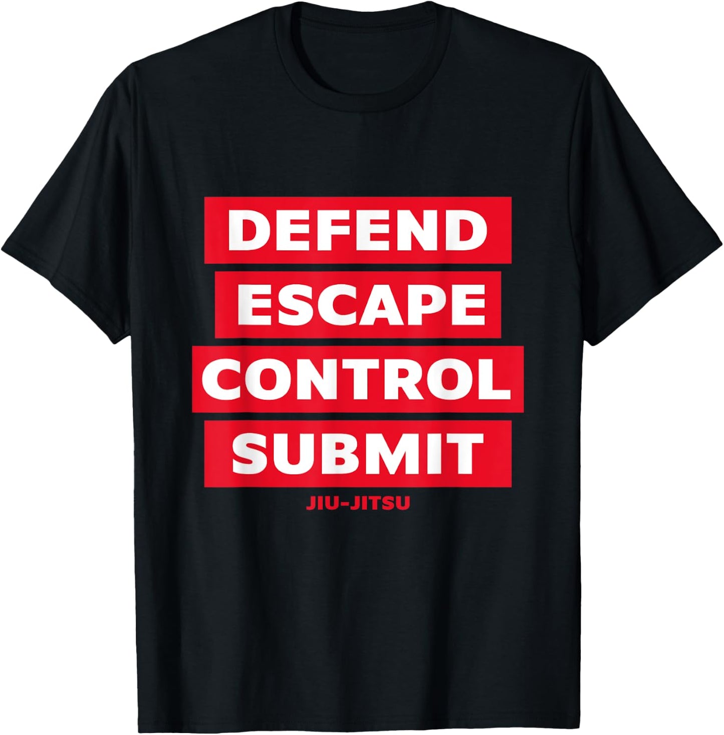 Defend Escape Control Submit DECS Jiu Jitsu MMA T-Shirt - T-Shirt | Black