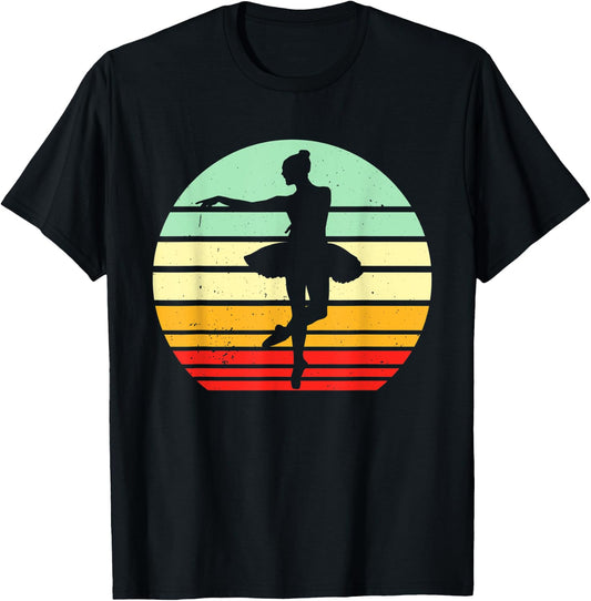 Vintage Ballet 80s Retro Ballerina Dancer Dance Pose Ballet T-Shirt - T-Shirt | Black