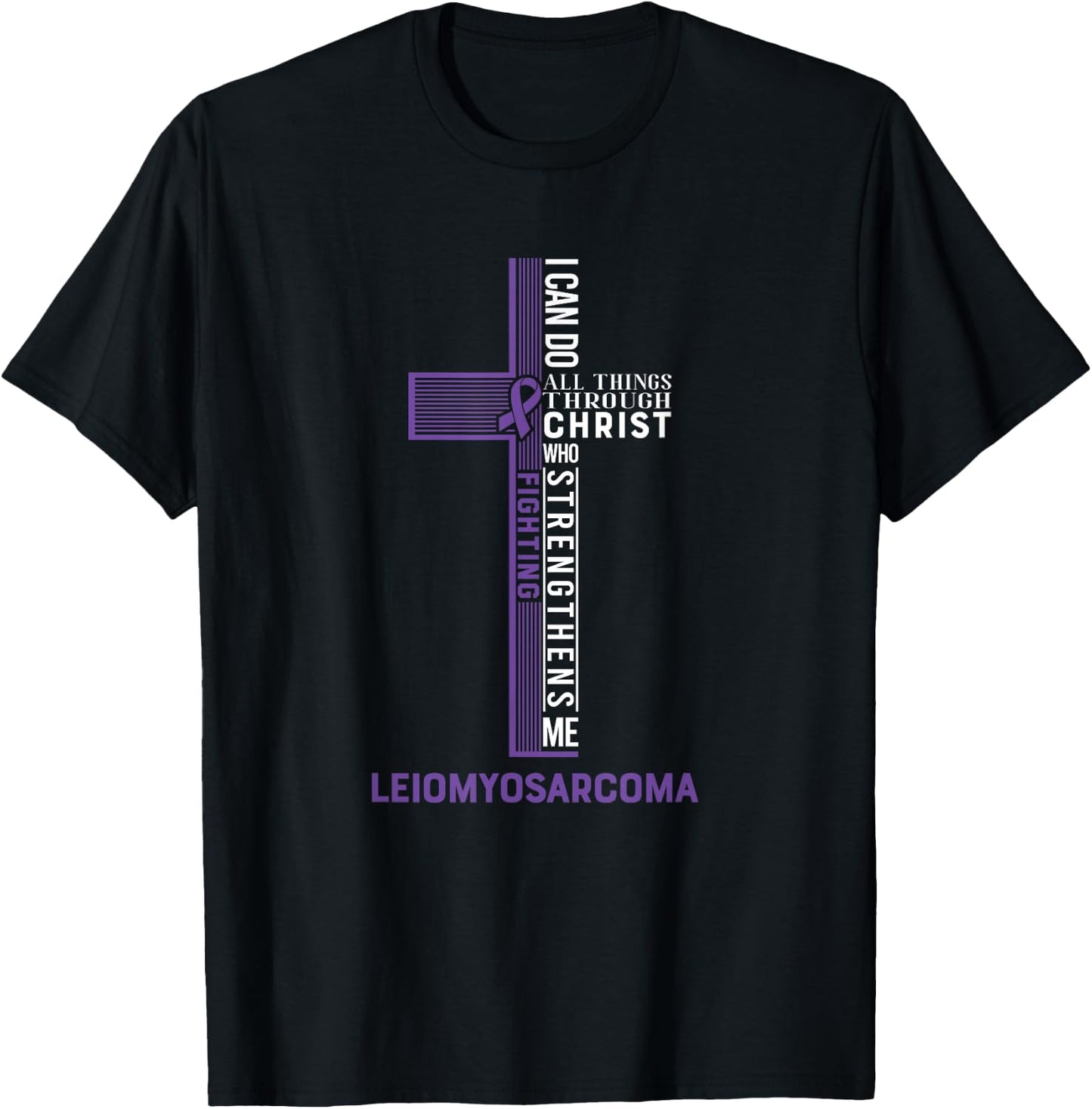 Leiomyosarcoma Fight Cancer Ribbon T-Shirt - T-Shirt | Black