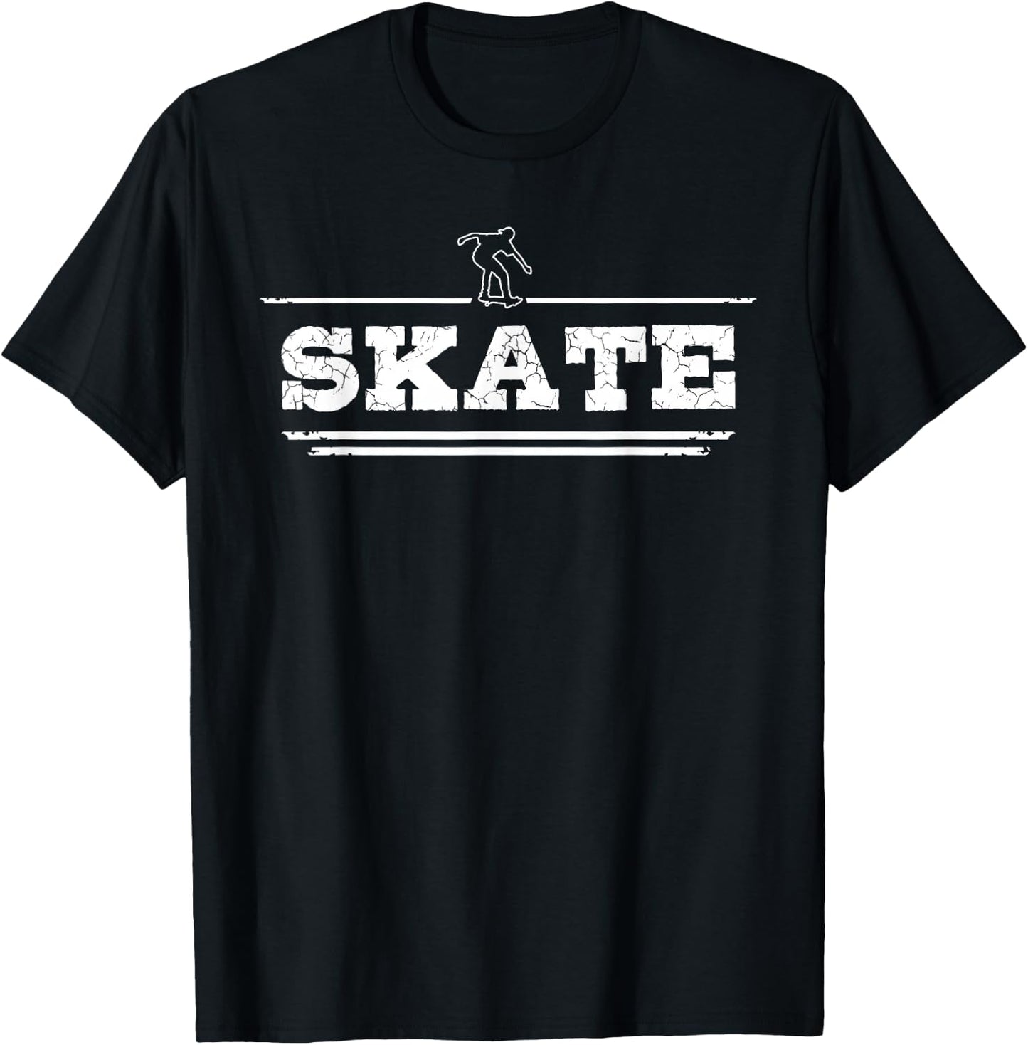 Distressed Look Skating Gift Skaters and Skateboarders T-Shirt - T-Shirt | Black