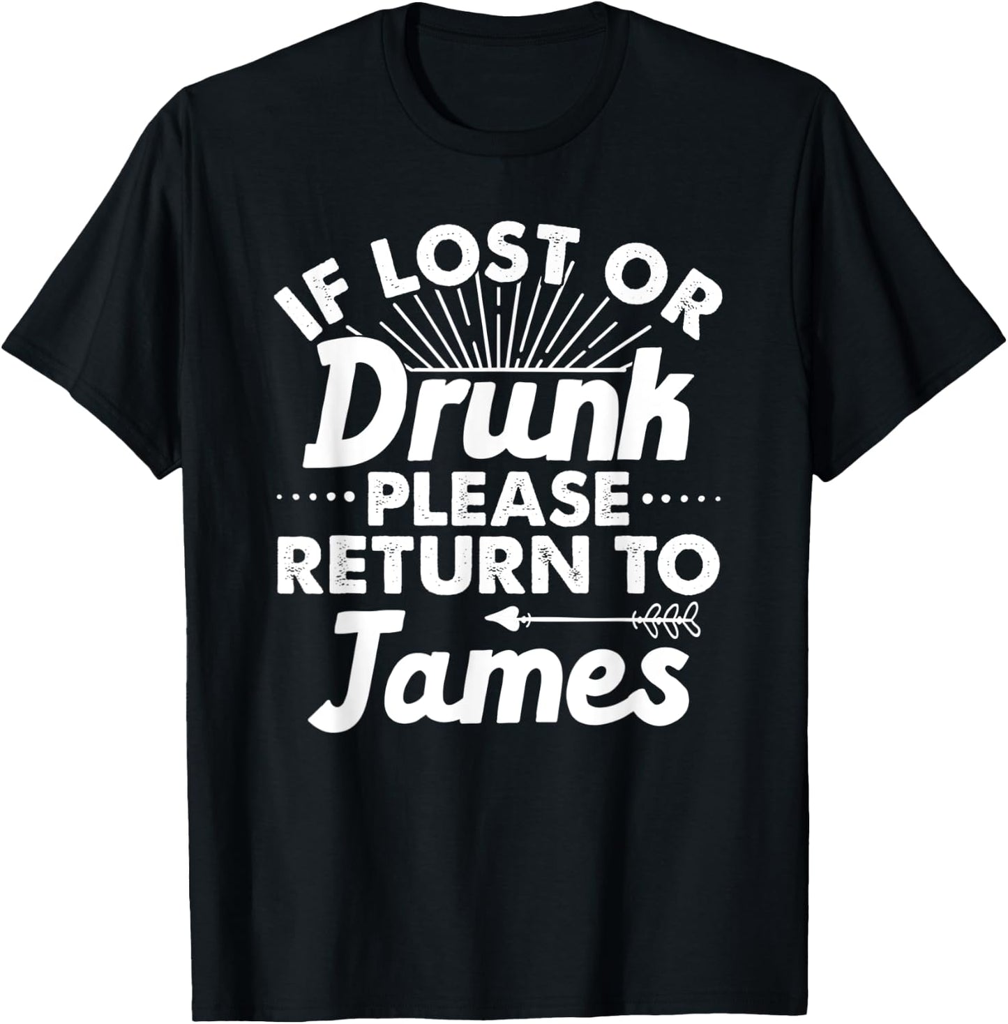 If Lost Or Drunk Please Return To JAMES Gift Name Women T-Shirt - T-Shirt | Black