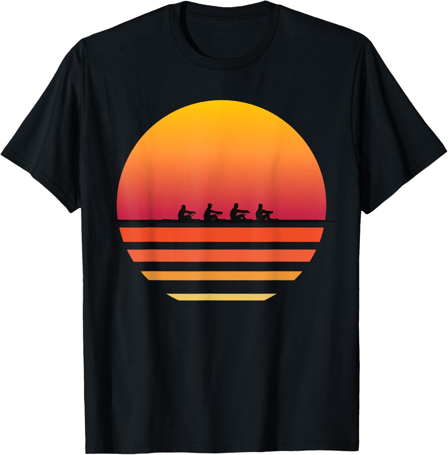 Rowing Team Sunset Lake | Cute Crew Sport Gift T-Shirt - T-Shirt | Black