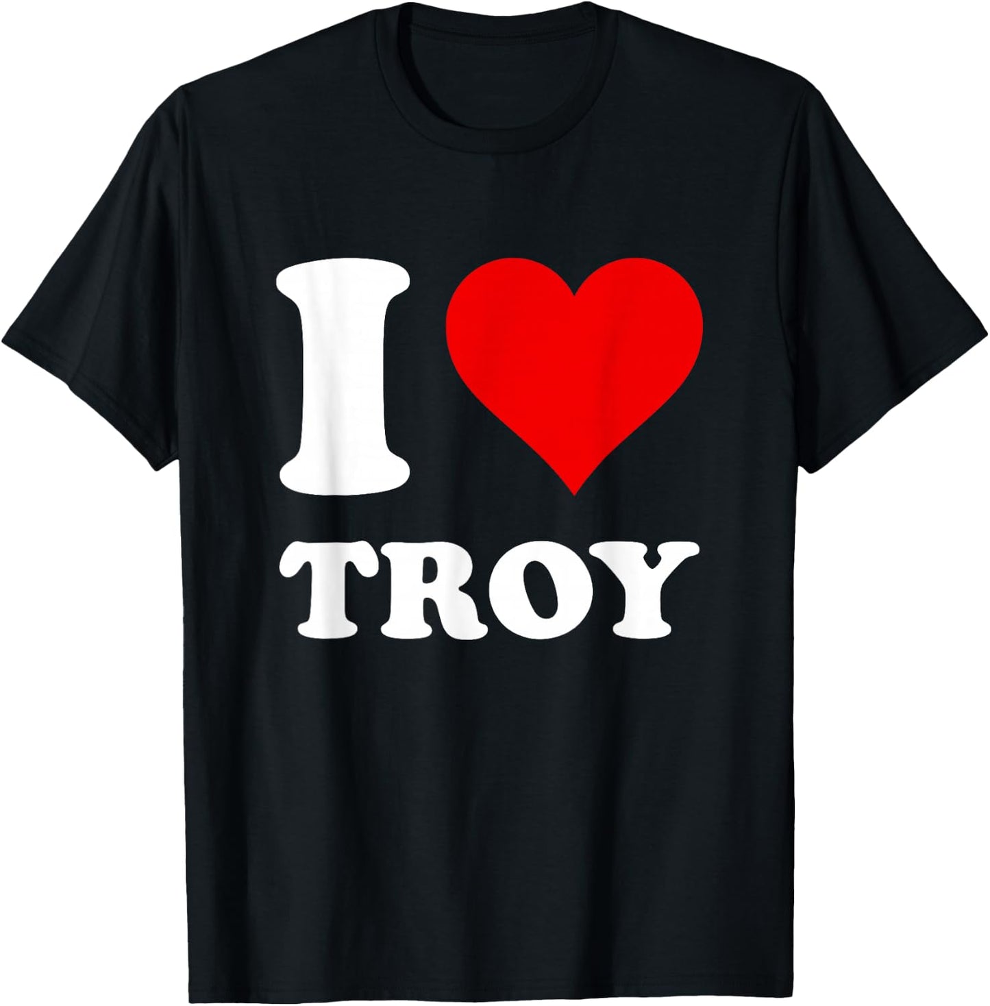 Red Heart I Love Troy T-Shirt - T-Shirt | Black