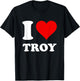 Red Heart I Love Troy T-Shirt - T-Shirt | Black