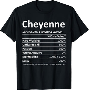 CHEYENNE Nutrition Personalized Funny Christmas Name Gift T-Shirt - T-Shirt | Black