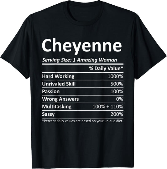 CHEYENNE Nutrition Personalized Funny Christmas Name Gift T-Shirt - T-Shirt | Black
