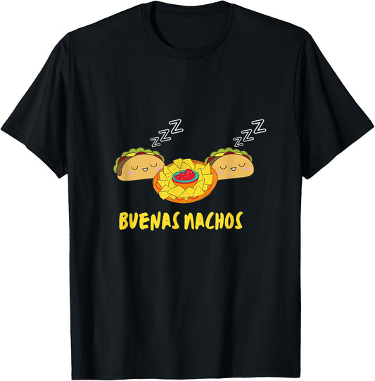 Buenas Nachos Funny Buenas Noches Taco Design Men Women Kids T-Shirt - T-Shirt | Black